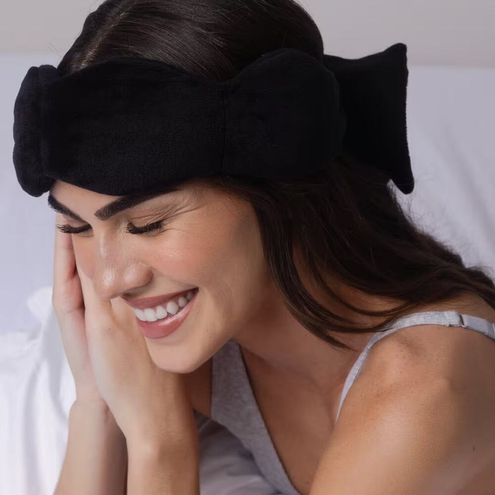 Nodpod Weighted Sleep Mask Black Eye Blanket Cooling Microfleece NEW - Picture 2 of 7